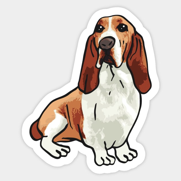 Basset Hound Dog Sticker by PetinHeart